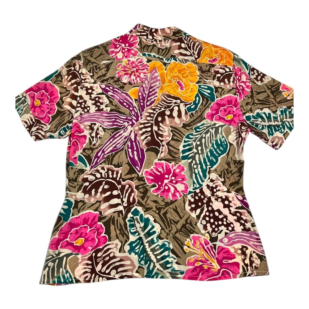 Christian Dior Floral Silk Button-Up Shirt‎ Women's Size 4 - Picture 13 of 15